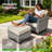Allcot 8 - Person Wicker/Rattan Patio Furniture Set, Outdoor Sofa Set with Couch, Chairs, Ottomans, Throw Pillows and Comfy Cushions-112553085