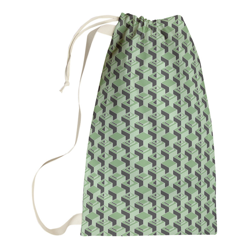 Sac à linge gratte-ciels, H 36 po x l 28 po x P 1,5 po, Vert/noir