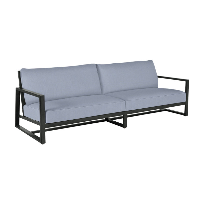 Avondale Aluminum Sofa - Slate Gray, Slate Gray, No Welt, Rollo Silver
