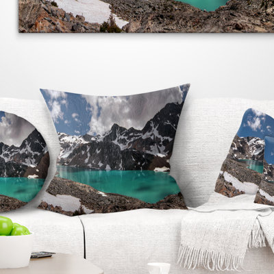 Coussin Distant Mountains and Mountain Lake