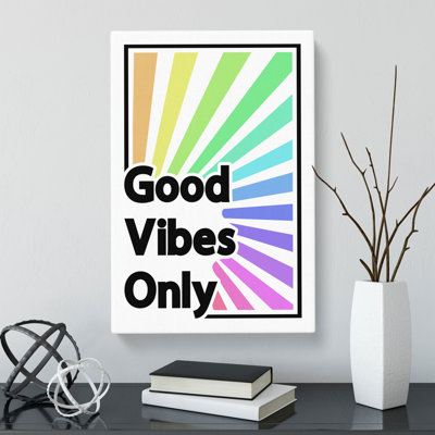 Good Vibes Only Rainbow - Wrapped Canvas