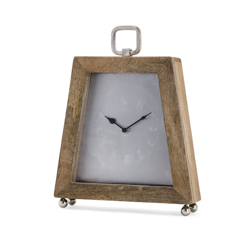 Horloge de table romaine en brun / argent