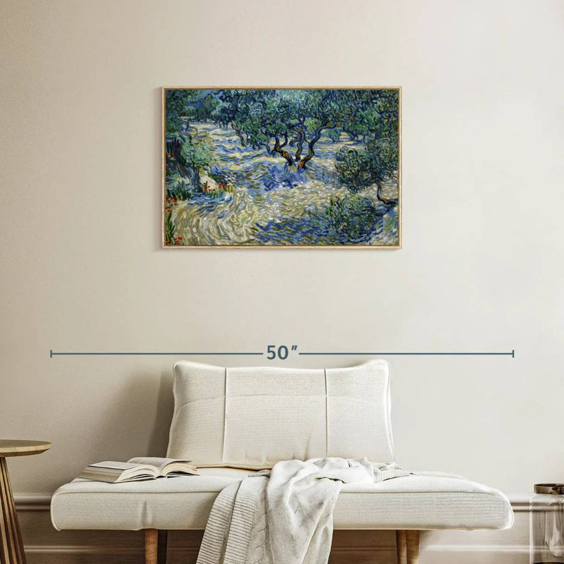 Olive Orchard 1889, Cadre flottant en bois naturel, 31 po x 21 po