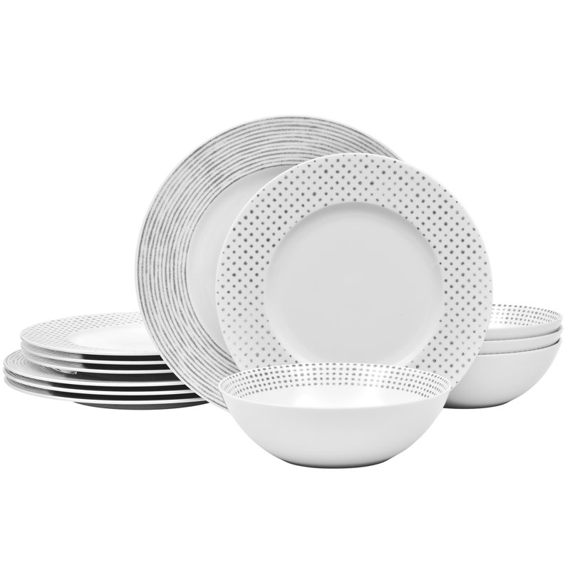 Service de table 12 pièces Noritake, gris
