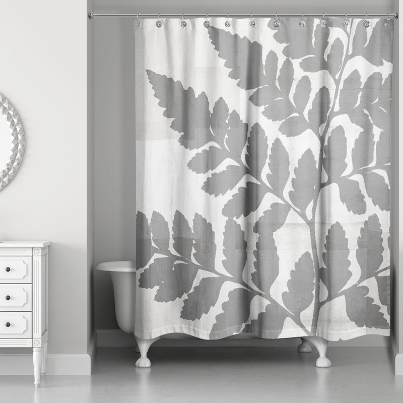 Floral Shower Curtain, Gray