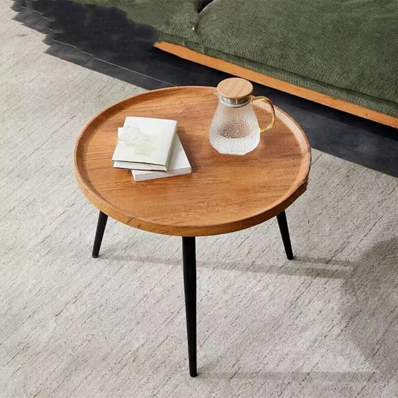 Table basse ronde en bois pour petits espaces de salon
