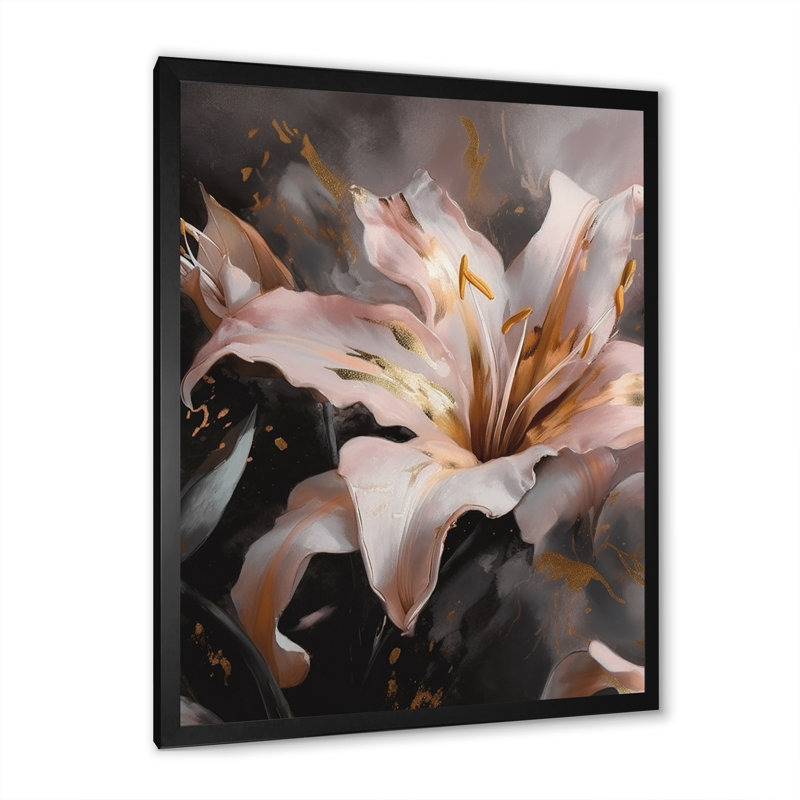 Rêves de lys roses - imprimé, Cadre photo noir, H 20 po x l 12 po x P 1 po