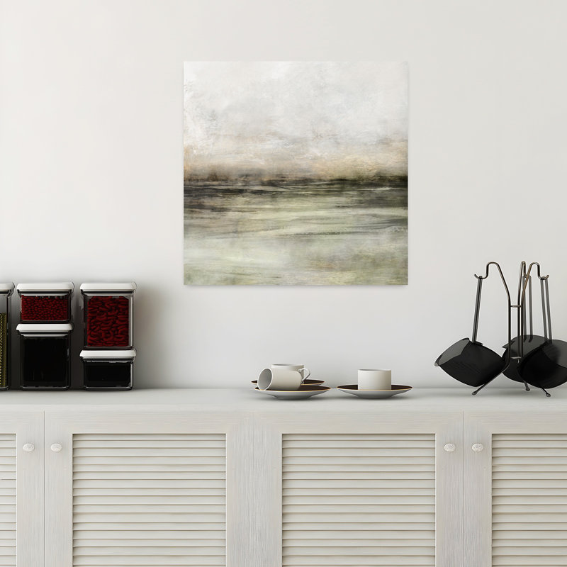 Art contemporain, art contemporain côtier minimaliste abstrait, H 18 po x l 18 po
