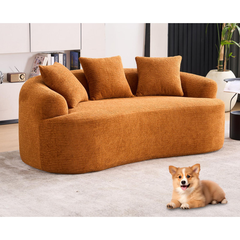 Canapé compact en Chenille, Orange