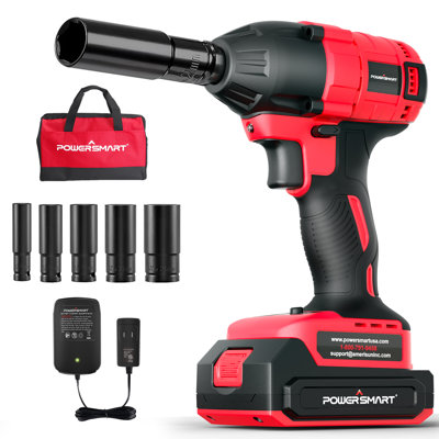 Powersmart 20V Cordless Impact Wrench, 265 Ft-Lbs Torque, 1/2? Drive, 2.0 Ah Battery & Fast Charger