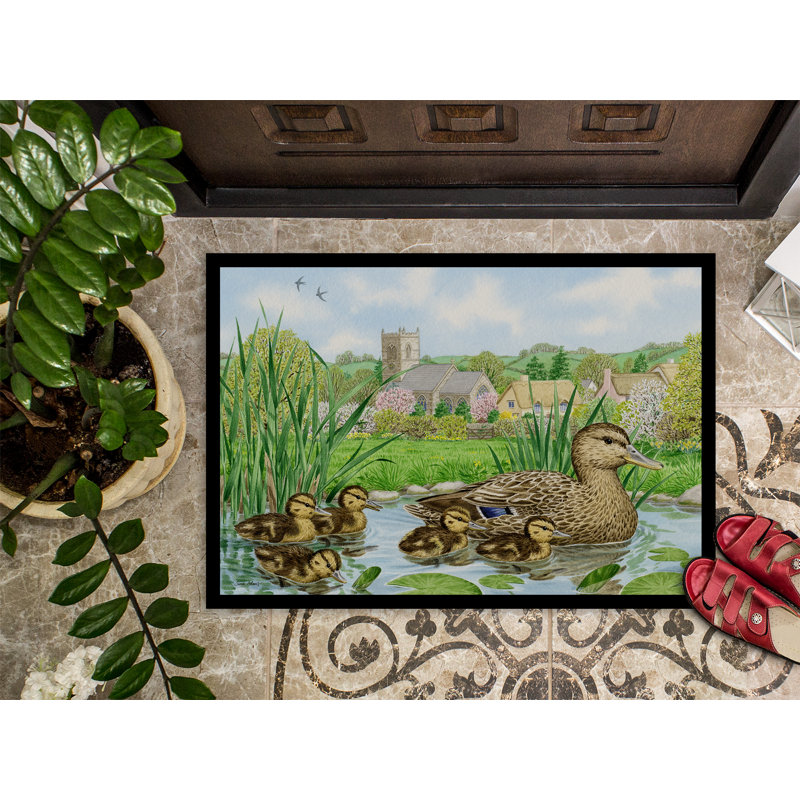 Paillasson d’extérieur antidérapant Drago Mallard Duck, 1 pi 6 po x 2 pi 3 po
