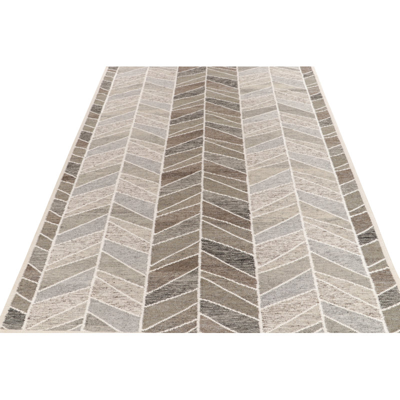 Scandinavian Wool Geometric Area Rug, Rectangle 14' x 20'