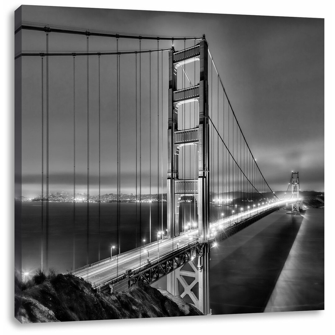 Leinwandbild Golden Gate Bridge bei Nacht in San Francisco