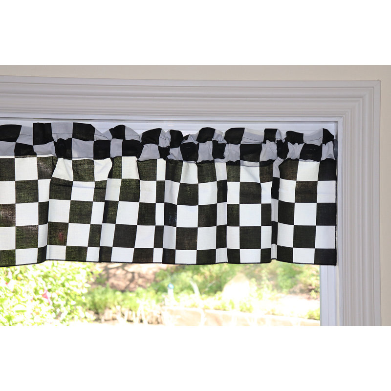 Checkerboard Print Window Valance, 58" W x 20" L