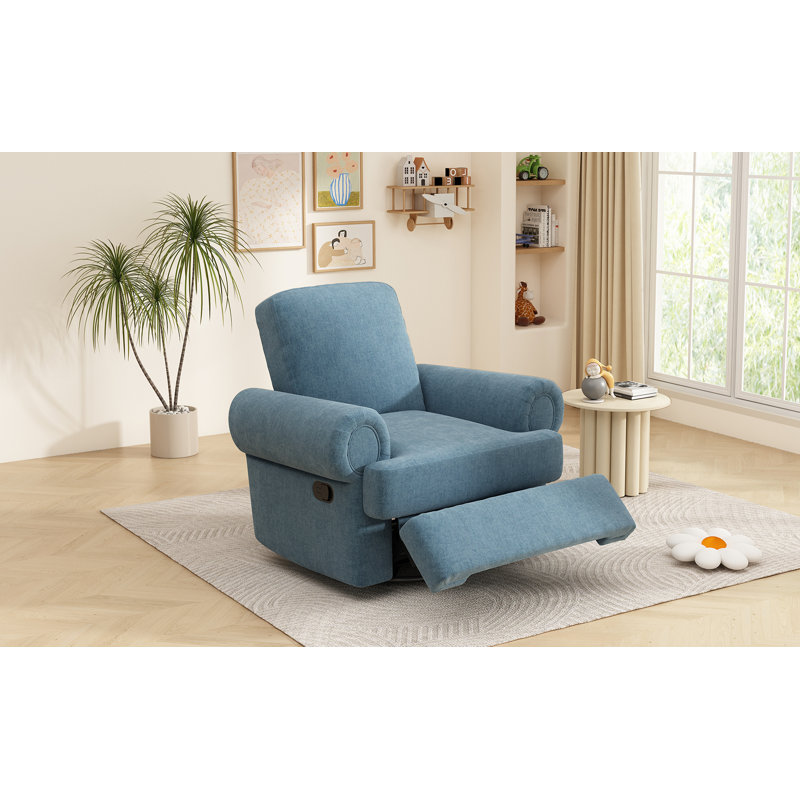 Fauteuil inclinable manuel pivotant avec dossier réglable, Bleu