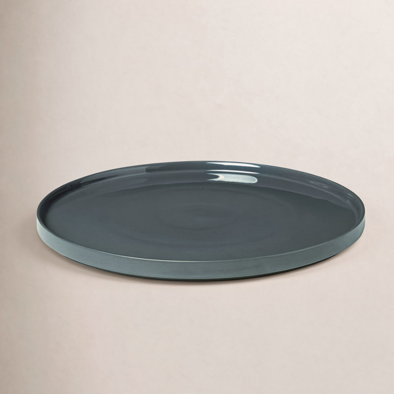 PILAR Stoneware Serving Platter, Pewter