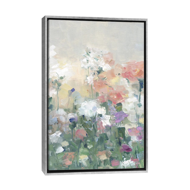 «Garden Symphony III», reproduction d'art sur toile encadrée, 48 po x 32 po, Toile avec cadre, Argent