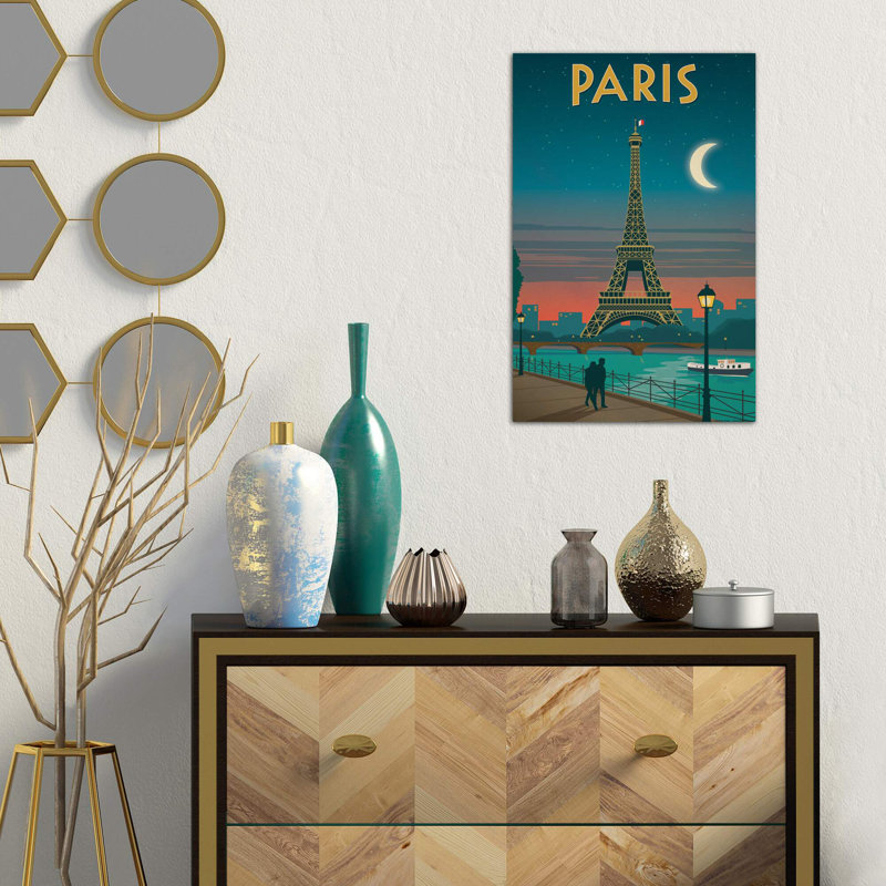 Paris Moonlight by IdeaStorm Studios - No Frame Print on Canvas, 66.04 cm H x 45.72 cm W x 1.91 cm D