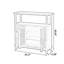 Buffet café foncé + bois massif beige + rotin