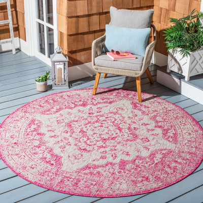 Arneshia Oriental Pink/Cream Indoor/Outdoor Area Rug