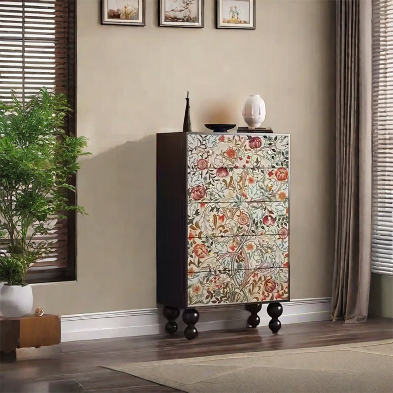 Armoire de rangement avec 5 tiroirs coulissants