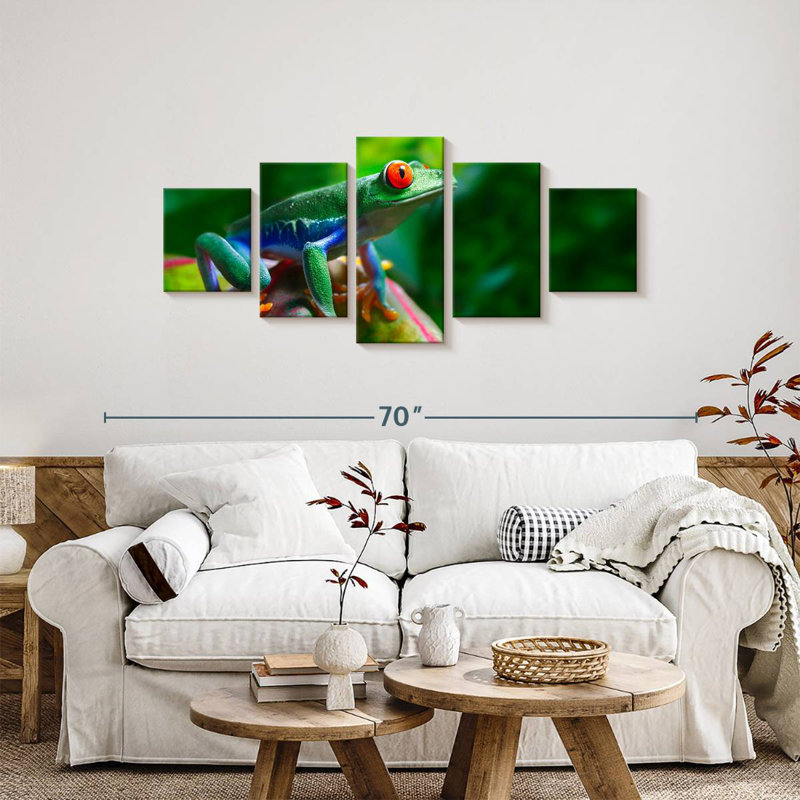Grenouille aux yeux rouges, H 24 po x l 55 po