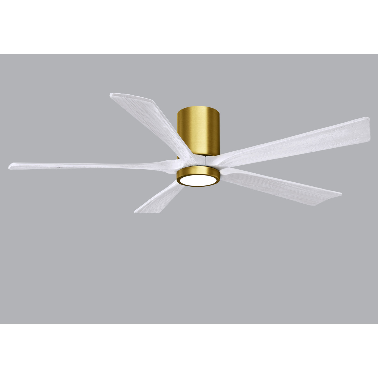 Irene Ceiling Fan with LED Light Kit, Brushed Brass, 60", Matte White