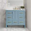 Meuble-lavabo 36 po avec lavabo en résine, 5 tiroirs et portes à fermeture douce-106358450