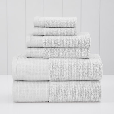 Ensemble de serviettes modernes en coton gaufré 6 pièces Modern