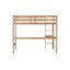 Lit mezzanine en bois d'hévéa peu encombrant avec garde-corps et bureau-1809905706