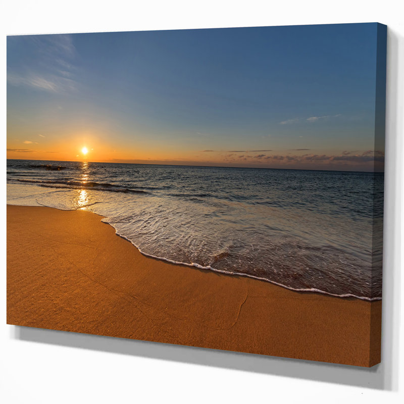 Photographie de West Cost Sunset over the Sea, H 20 po x l 20 po x P 1 po, Toile tendue