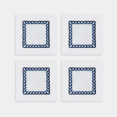 Bodrum Ropework Embroidered Cocktail Napkins