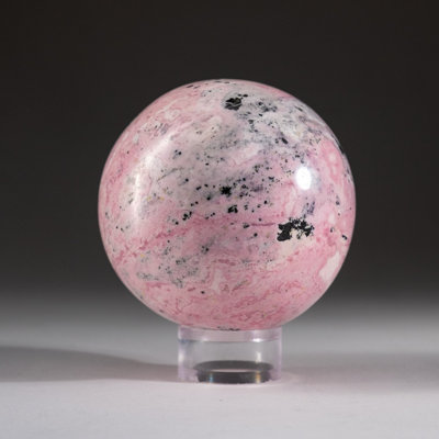 Petite sphère polie en rhodonite du Pérou