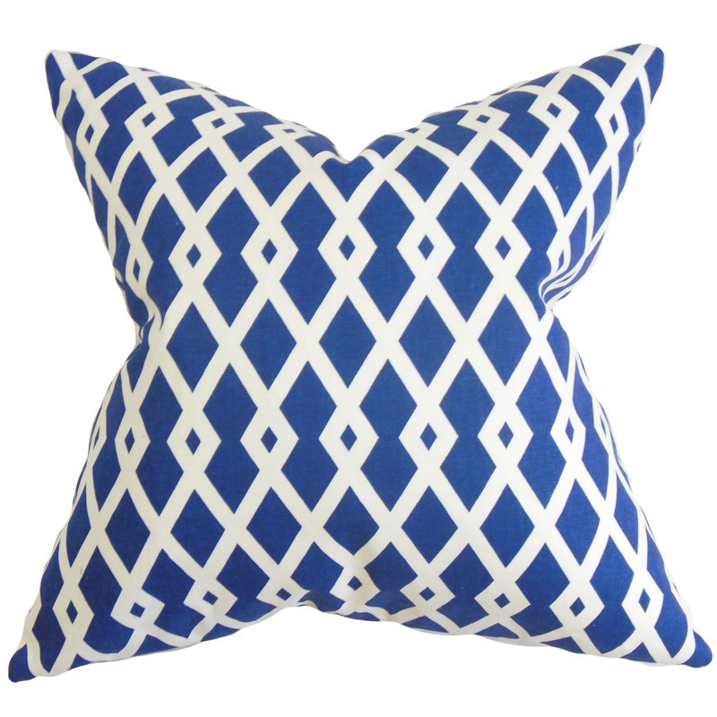 Geometric Cotton Reversible Throw Pillow, Citrine, 20" H x 20" W