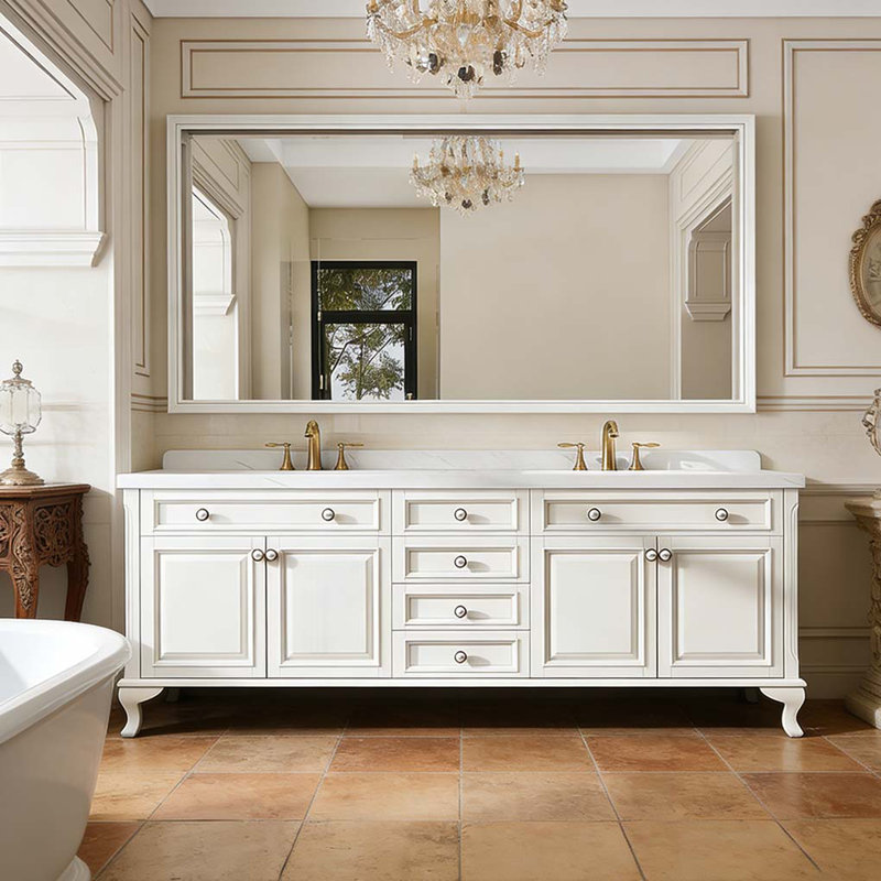 Meuble-lavabo à grande capacité de style français