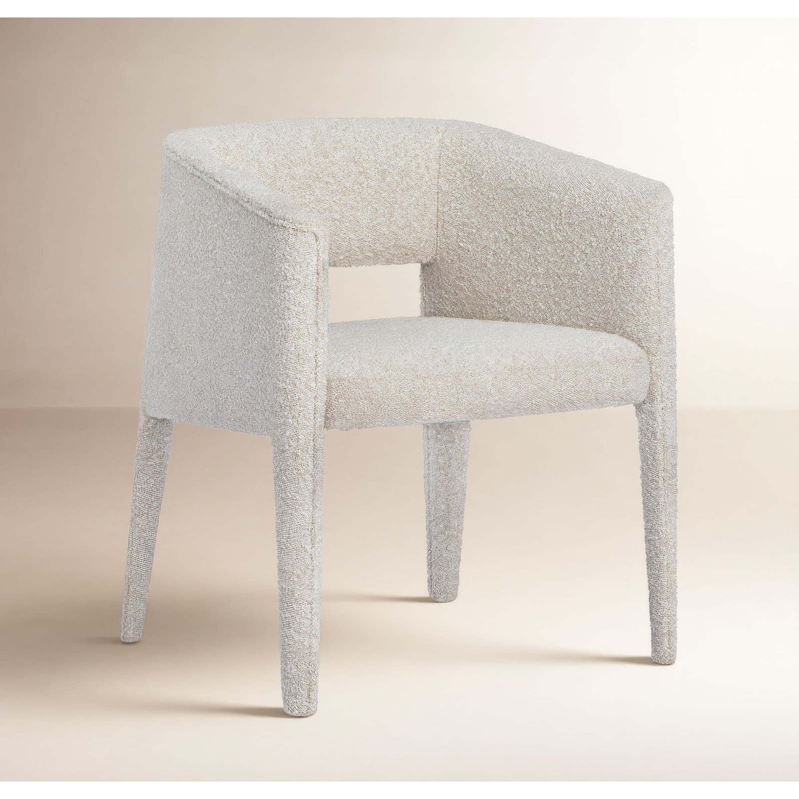 Darrin Dining Armchair, Boucle White