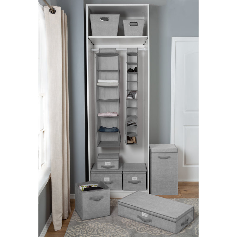 Rangement suspendu à 10 niveaux, H 47 po x l 11,8 po x P 11,8 po, Gris