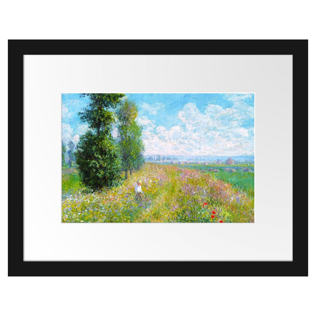 Gerahmter Kunstdruck Meadow with Poplars von Claude Monet