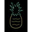 Neon Pineapple - Toile vibrante encadrée pour décoration intérieure