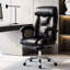 High Back Office Chair With Adjustable Height And Foot Rest, Comfortable Computer Gaming Chair, Leather Upholstery, 135 Reclining Function, Metal & Wood Main Material, Memory Foam Filler, Suitable