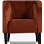 Modern Burnt Orange Accent Chair with Barrel Design and Tufting