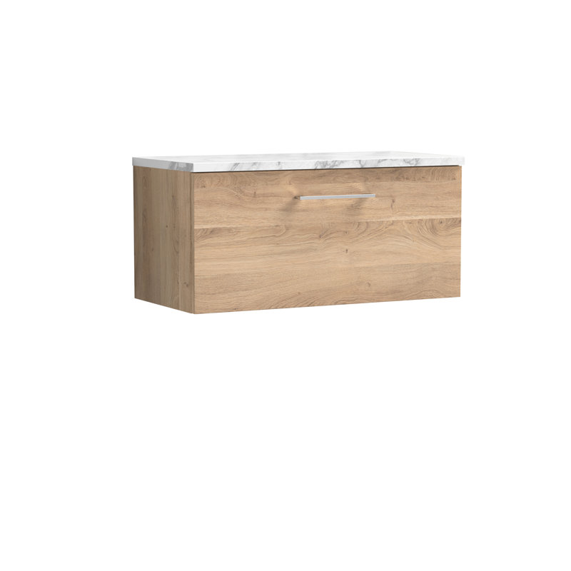 Arno 80.5cm Single Bathroom Vanity Base Only, Bleached Oak