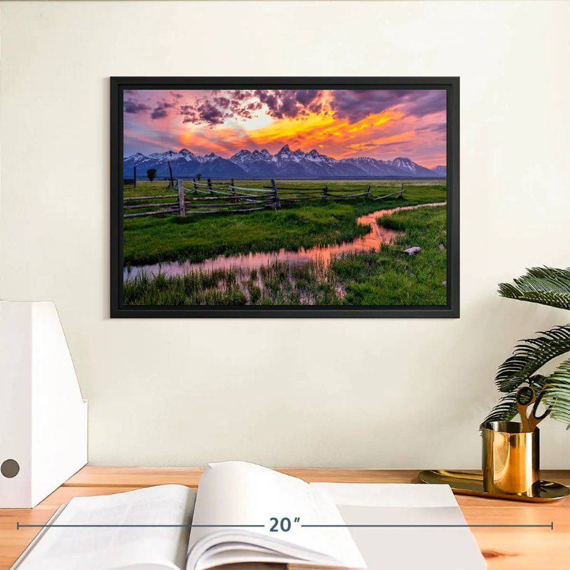 Éclat de Grand Teton, Cadre flottant noir, 13 po x 9 po