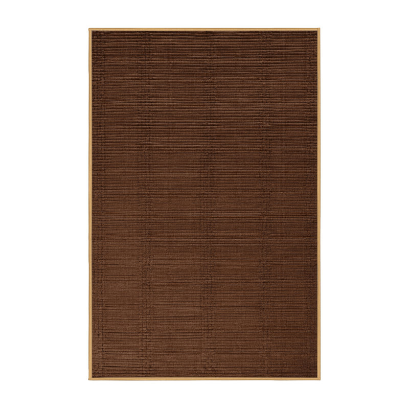 Machine Washable Solid Brown Area Rug, Rectangle 2' x 3'