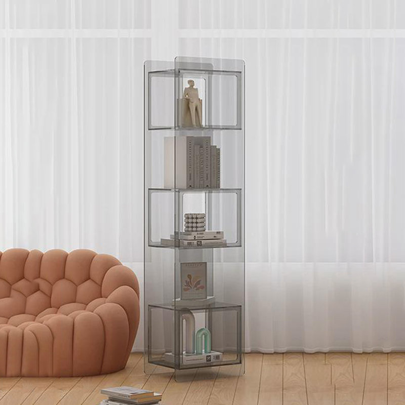 Bibliothèque moderne simple avec porte, Gris