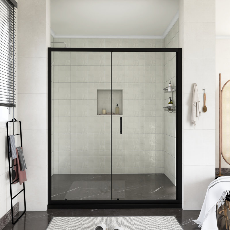 72 po H Porte de douche coulissante simple