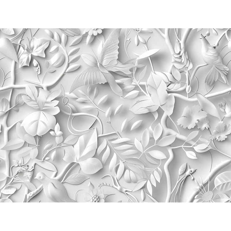 Botanical Nature Motif Botanical Fleece Blanket, 60" W x 80" L