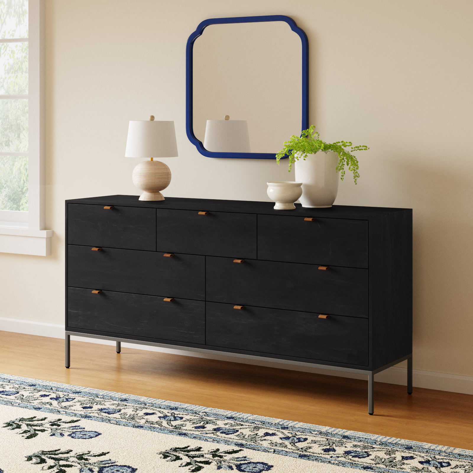 Loki 7 - Drawer Dresser, Black Wash Poplar