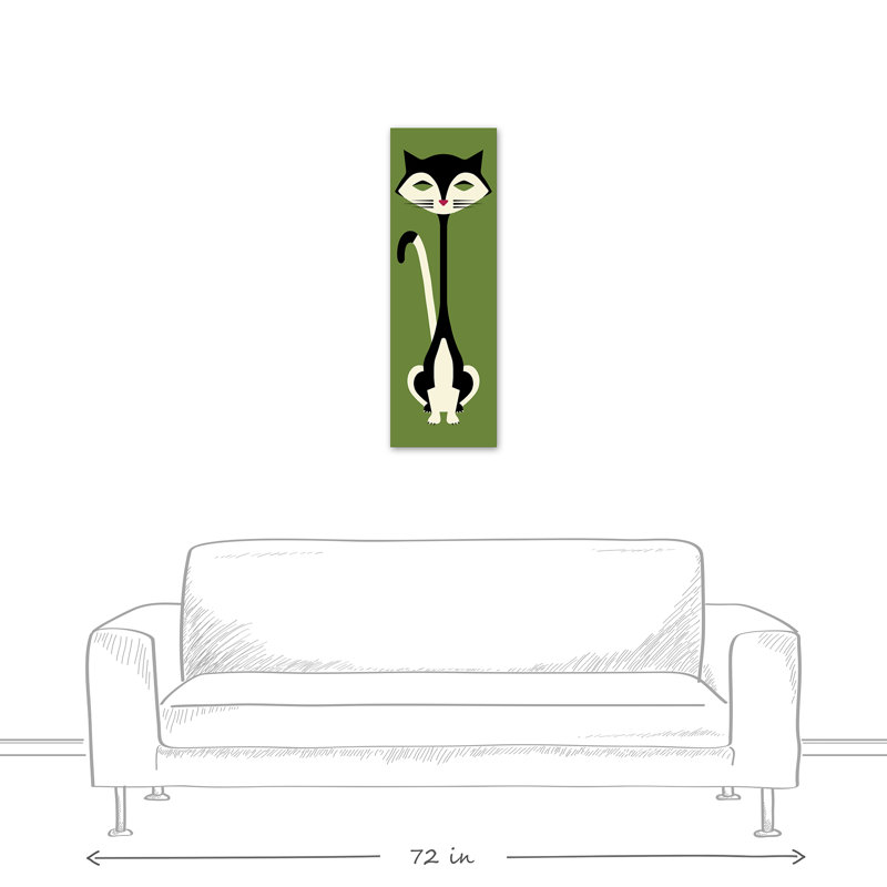 « mod cat », reproduction d’impression sur toile, H 36 po x l 12 po x P 1,25 po, Sans cadre