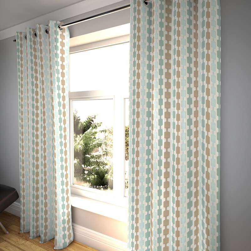 Anneth Blackout Curtain, Duck Egg Blue/Taupe, 167 W x 137 D cm